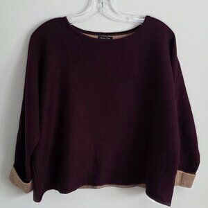 MASSIMO DUTTI | Cotton Cashmere Sweater Burgundy Red Sz S